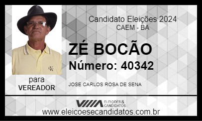 Candidato ZÉ BOCÃO 2024 - CAEM - Eleições