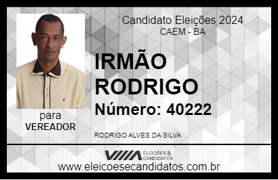 Candidato IRMÃO RODRIGO 2024 - CAEM - Eleições