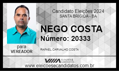 Candidato NEGO COSTA 2024 - SANTA BRÍGIDA - Eleições