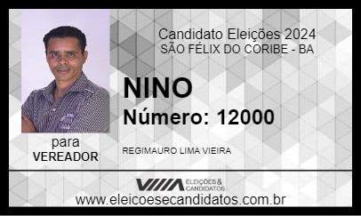 Candidato NINO 2024 - SÃO FÉLIX DO CORIBE - Eleições