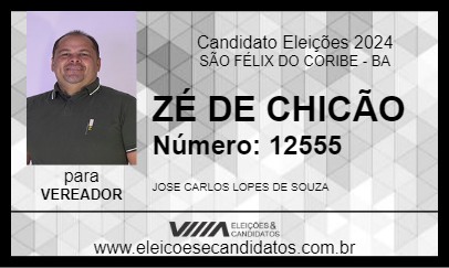 Candidato ZÉ DE CHICÃO 2024 - SÃO FÉLIX DO CORIBE - Eleições