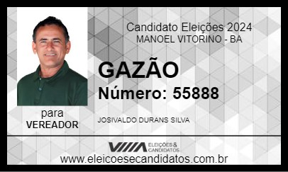 Candidato GAZÃO 2024 - MANOEL VITORINO - Eleições