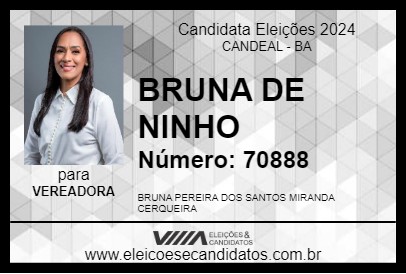 Candidato BRUNA DE NINHO 2024 - CANDEAL - Eleições