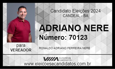 Candidato ADRIANO NERE 2024 - CANDEAL - Eleições