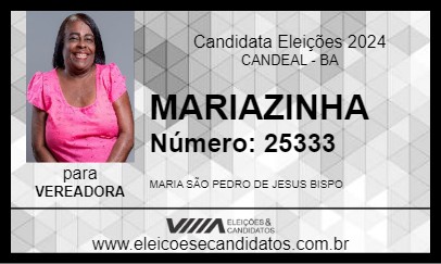 Candidato MARIAZINHA 2024 - CANDEAL - Eleições