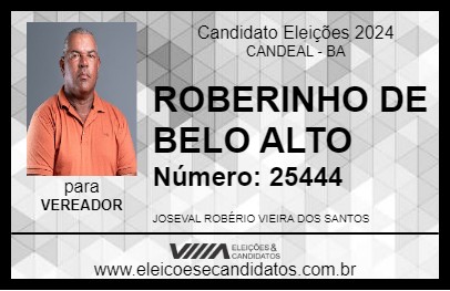 Candidato ROBERINHO DE BELO ALTO 2024 - CANDEAL - Eleições