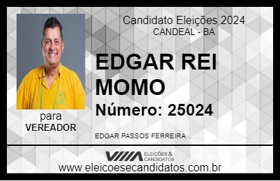 Candidato EDGAR REI MOMO 2024 - CANDEAL - Eleições