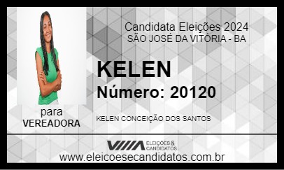 Candidato KELEN 2024 - SÃO JOSÉ DA VITÓRIA - Eleições