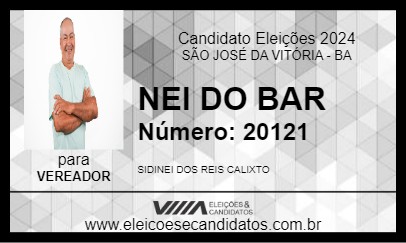 Candidato NEI DO BAR 2024 - SÃO JOSÉ DA VITÓRIA - Eleições