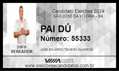 Candidato PAI DÚ 2024 - SÃO JOSÉ DA VITÓRIA - Eleições