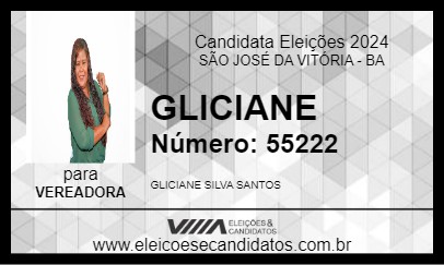 Candidato GLICIANE 2024 - SÃO JOSÉ DA VITÓRIA - Eleições