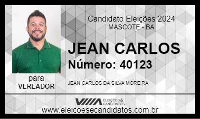 Candidato JEAN CARLOS 2024 - MASCOTE - Eleições