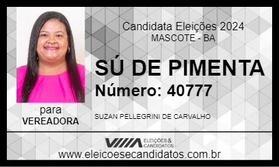 Candidato SÚ DE PIMENTA 2024 - MASCOTE - Eleições