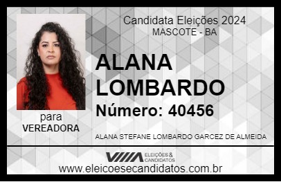 Candidato ALANA LOMBARDO 2024 - MASCOTE - Eleições