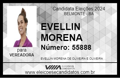 Candidato EVELLIN MORENA 2024 - BELMONTE - Eleições