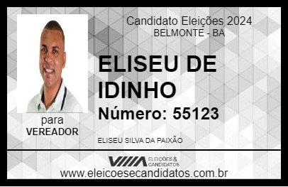 Candidato ELISEU DE IDINHO 2024 - BELMONTE - Eleições