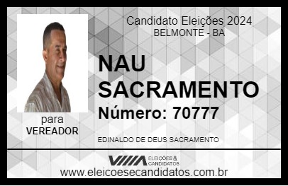 Candidato NAU SACRAMENTO 2024 - BELMONTE - Eleições