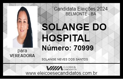 Candidato SOLANGE DO HOSPITAL 2024 - BELMONTE - Eleições