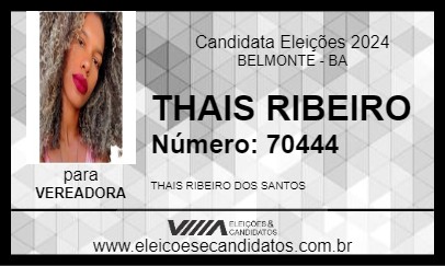 Candidato THAIS RIBEIRO 2024 - BELMONTE - Eleições