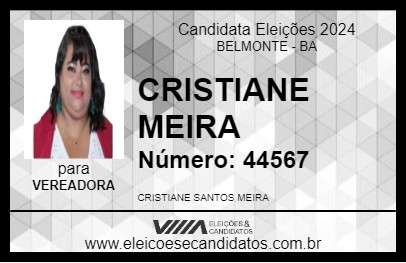 Candidato CRISTIANE MEIRA 2024 - BELMONTE - Eleições