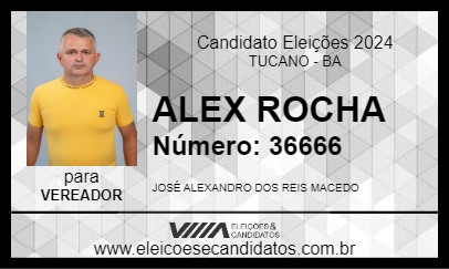 Candidato ALEX ROCHA 2024 - TUCANO - Eleições