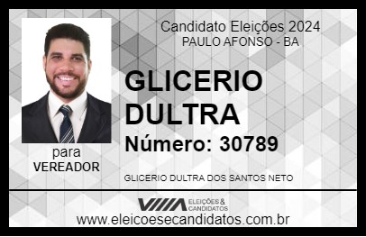 Candidato GLICERIO DULTRA 2024 - PAULO AFONSO - Eleições