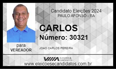 Candidato CARLOS 2024 - PAULO AFONSO - Eleições