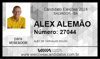 Candidato ALEX ALEMÃO 2024 - SALVADOR - Eleições