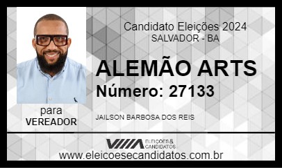 Candidato ALEMÃO ARTS 2024 - SALVADOR - Eleições