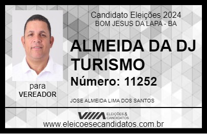 Candidato ALMEIDA DA DJ TURISMO 2024 - BOM JESUS DA LAPA - Eleições