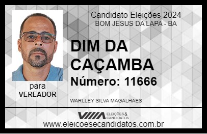 Candidato DIM DA CAÇAMBA 2024 - BOM JESUS DA LAPA - Eleições