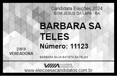 Candidato BARBARA SA TELES 2024 - BOM JESUS DA LAPA - Eleições