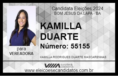 Candidato KAMILLA DUARTE 2024 - BOM JESUS DA LAPA - Eleições