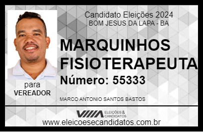 Candidato MARQUINHOS FISIOTERAPEUTA 2024 - BOM JESUS DA LAPA - Eleições