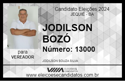 Candidato JODILSON BOZÓ 2024 - JEQUIÉ - Eleições