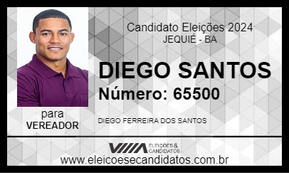 Candidato DIEGO SANTOS 2024 - JEQUIÉ - Eleições