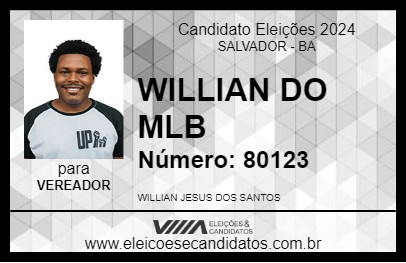 Candidato WILLIAN DO MLB 2024 - SALVADOR - Eleições