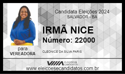 Candidato IRMÃ NICE 2024 - SALVADOR - Eleições