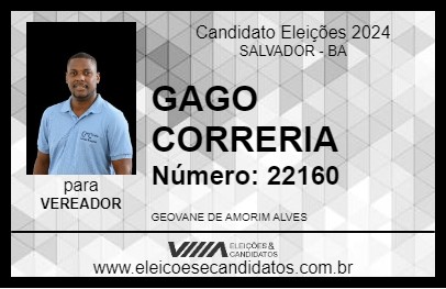 Candidato GAGO CORRERIA 2024 - SALVADOR - Eleições