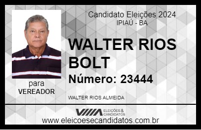 Candidato WALTER RIOS BOLT 2024 - IPIAÚ - Eleições