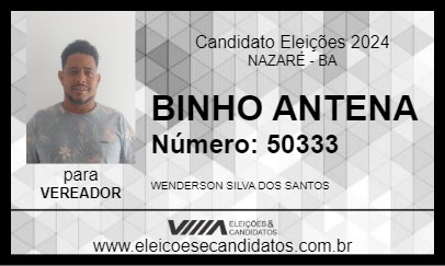 Candidato BINHO ANTENA 2024 - NAZARÉ - Eleições