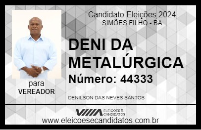 Candidato DENI DA METALÚRGICA 2024 - SIMÕES FILHO - Eleições