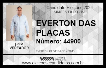 Candidato EVERTON DAS PLACAS 2024 - SIMÕES FILHO - Eleições