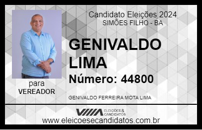 Candidato GENIVALDO LIMA 2024 - SIMÕES FILHO - Eleições