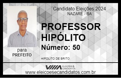 Candidato PROFESSOR HIPÓLITO 2024 - NAZARÉ - Eleições