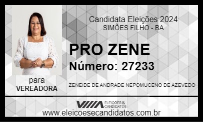 Candidato PRO ZENE 2024 - SIMÕES FILHO - Eleições