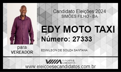 Candidato EDY MOTO TAXI 2024 - SIMÕES FILHO - Eleições