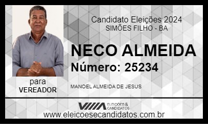 Candidato NECO ALMEIDA 2024 - SIMÕES FILHO - Eleições