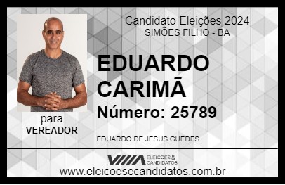 Candidato EDUARDO CARIMÃ 2024 - SIMÕES FILHO - Eleições