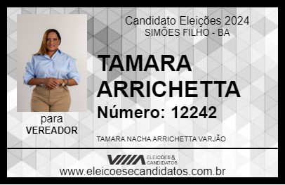 Candidato TAMARA ARRICHETTA 2024 - SIMÕES FILHO - Eleições